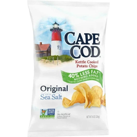 Cape Cod Kettle Cooked Original Less Fat Potato Chips  8 oz