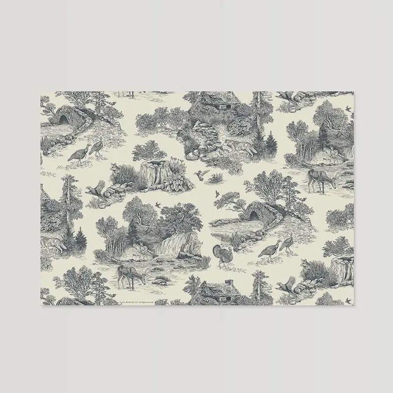 Brook Isle Gray Woodland Toile Paper Placemats 20 ct