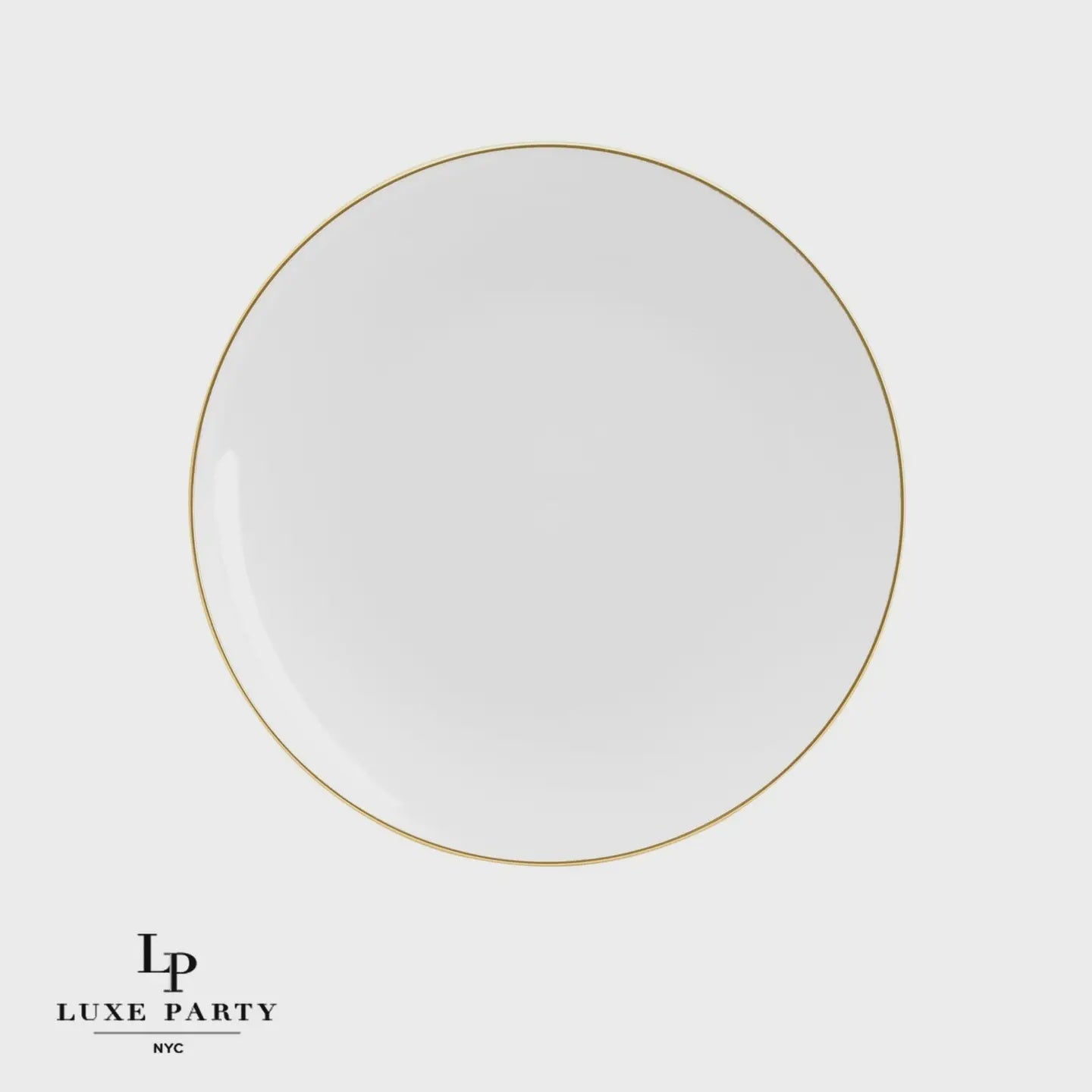 Luxe Round White Gold Plastic Plates App 10 ct