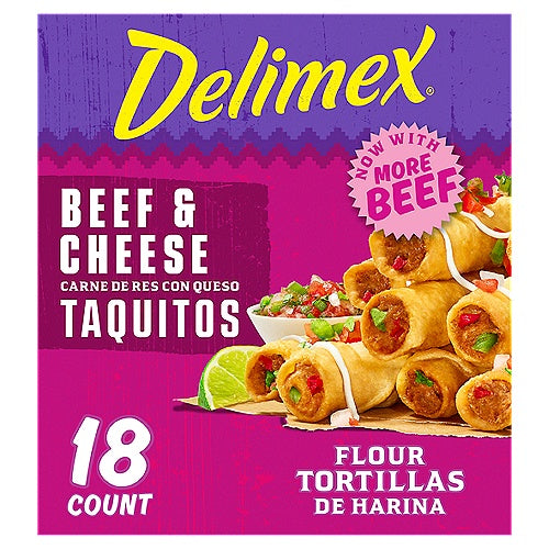 Delimex Beef & Cheese Flour Taquitos 22 oz