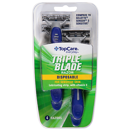 Top Care Triple Blade Razor  4 ct