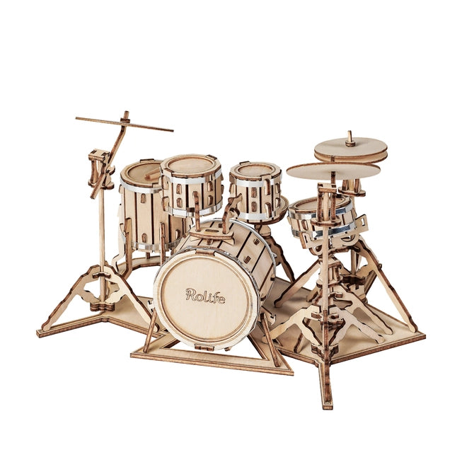 3D Laser Cut Wooden Puzzle Drum Kit