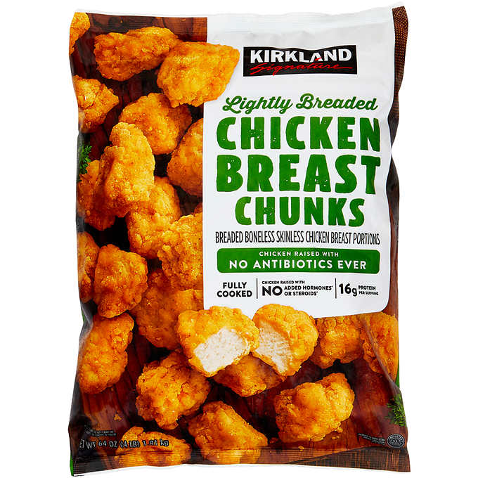 Kirkland Lightly Breaded Chicken Breast Chunks 4 lb