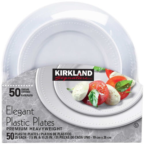 Kirkland Elegant Plastic Plates Premium Heavyweight 50 ct