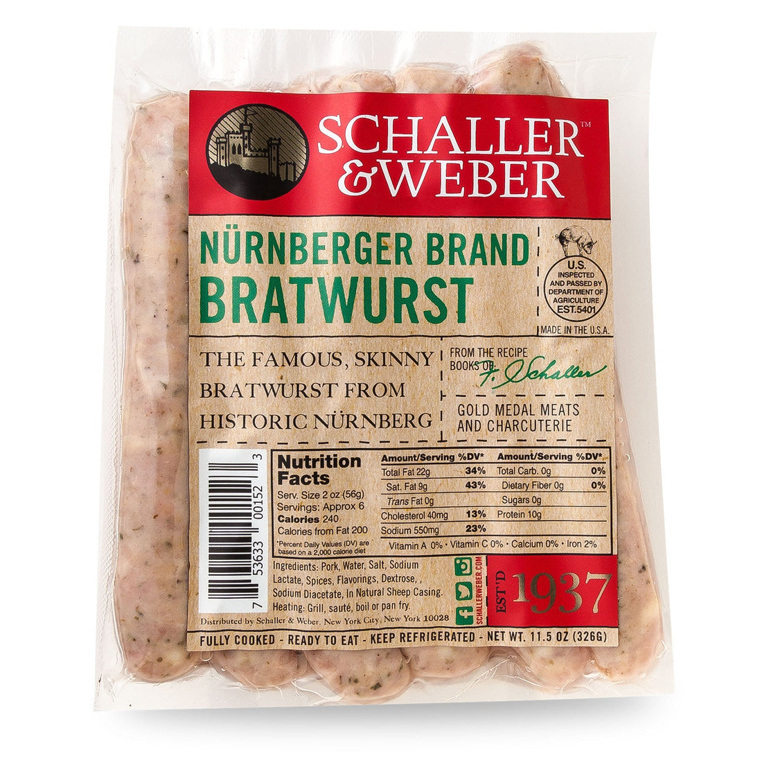 Schaller & Weber Nurnberger Sausage 11.5 oz