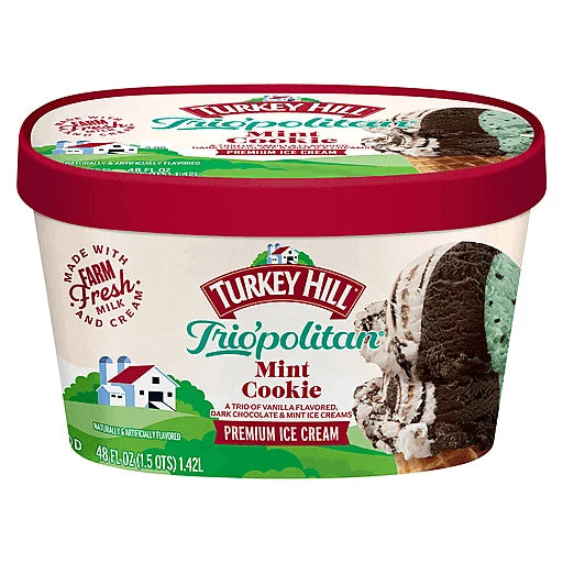 Turkey Hill Trio'politan Mint Cookie Ice Cream 48 oz