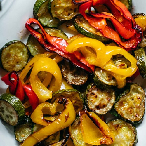 Grilled  Mixed Zucchini Eggplant Red and Yellow Peppers 2.2 lb