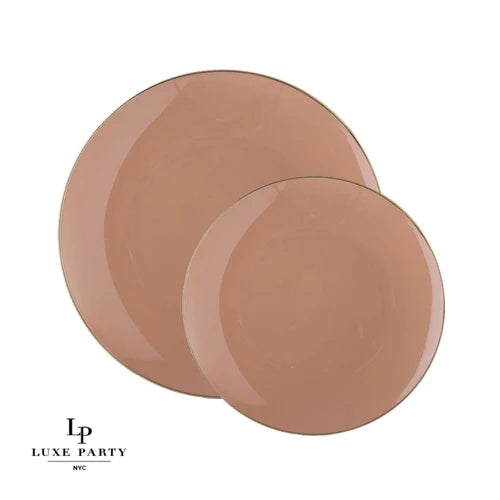 Luxe Party 7.5" Appetizer Plates 10 ct Clay and Gold