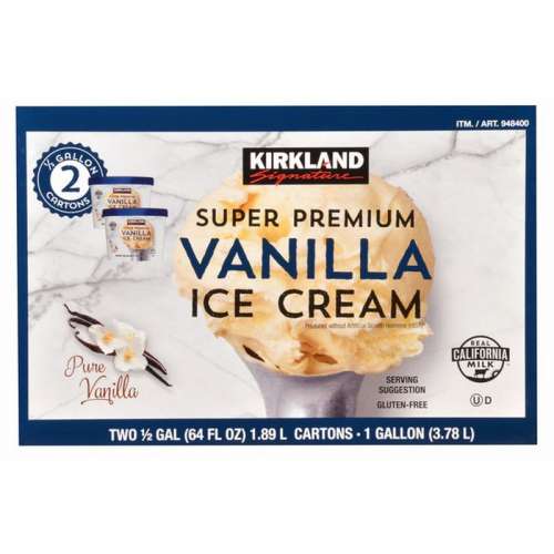 Kirkland Vanilla Ice Cream 1/2 Gallon