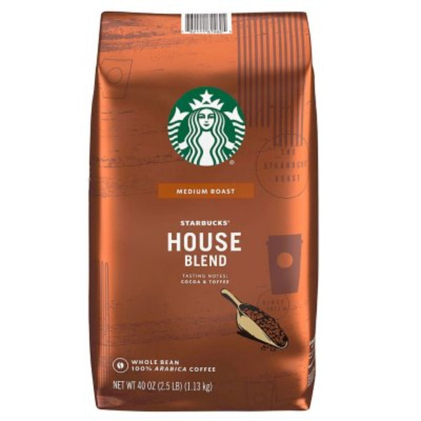 Starbucks House Blend Medium Roast Whole Bean Coffee 40 oz