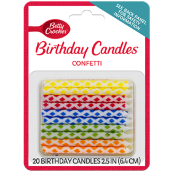 Betty Crocker Confetti Birthday Candles 20 ct
