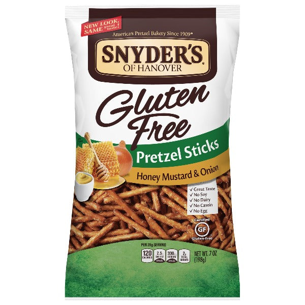 Snyder's Gluten Free Pretzel Sticks Honey Mustard & Onion 7 oz