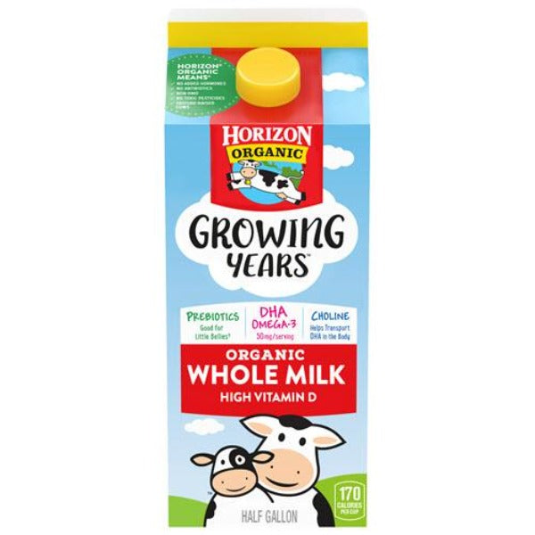 Horizon Organic Whole Milk DHA Omega-3 Half Gallon