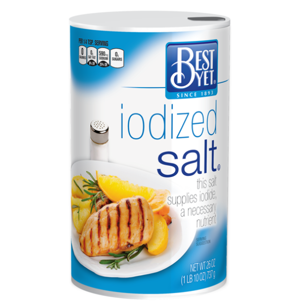 Best Yet Iodized Salt 26 oz