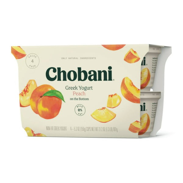 Chobani Greek Yogurt Peach 5.3 oz 4 pk