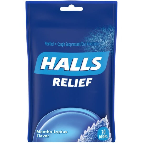 Halls Relief Cough Drops Mentho-Lyptus Flavor 30 ct