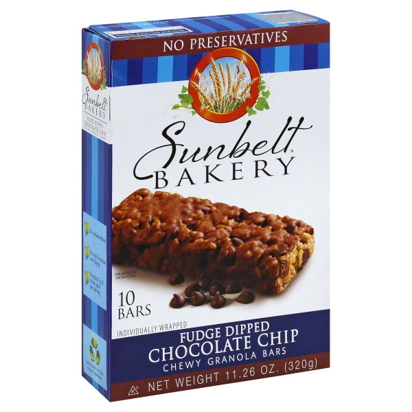 Sunbelt Bakery Fudge Dipped Chocolate Chip Granola Bars 10 ct