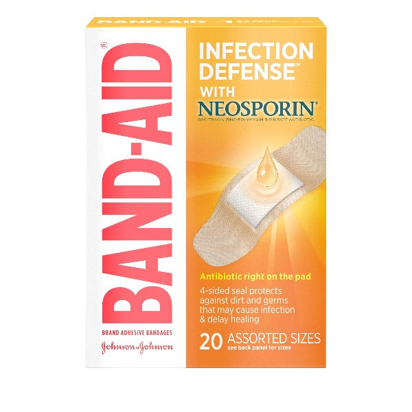 Band Aid Infection Defense with Neosporin Antibiotic 20 ct