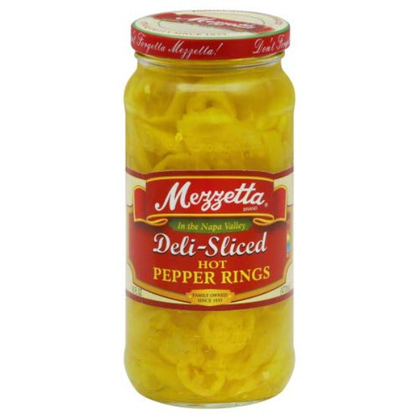 Mezzetta Hot Banana Pepper Rings  16 oz