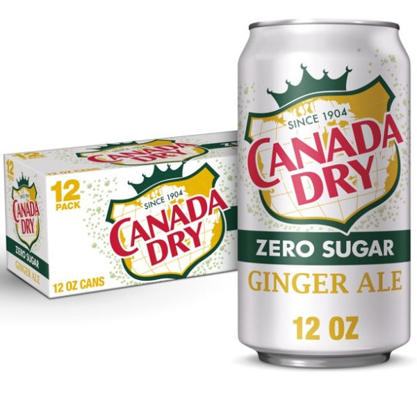 Canada Dry Ginger Ale Zero Sugar 12 oz cans 12 pk