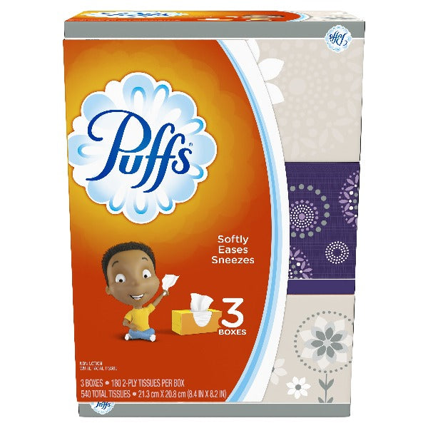 Puffs Facial Tissue 180 ct 3 boxes