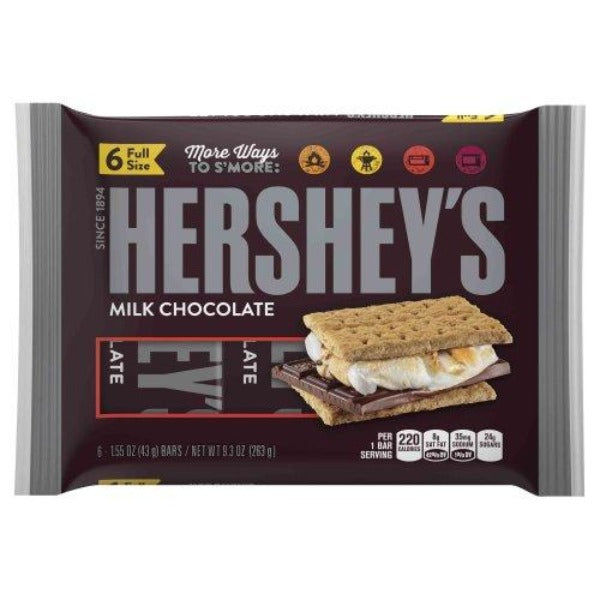 Hershey's Milk Chocolate 1.55 oz Bars 6 pk