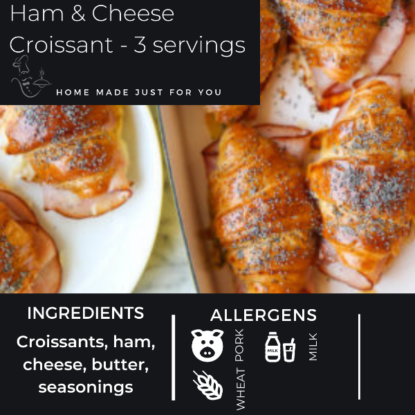 Glazed Cheese  Ham Croissants - 3 servings