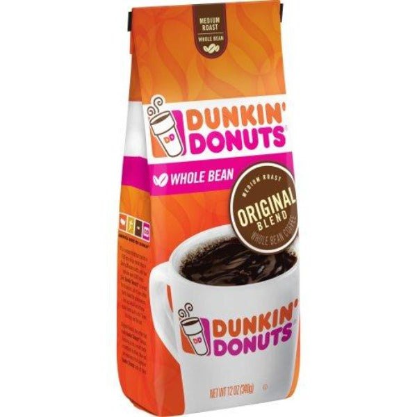 Dunkin Donuts Whole Bean Original Blend Medium Roast Coffee 12 oz