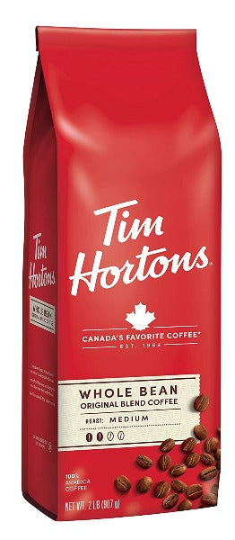 Tim Horton's Original Medium Roast Whole Bean Coffee 2 lbs