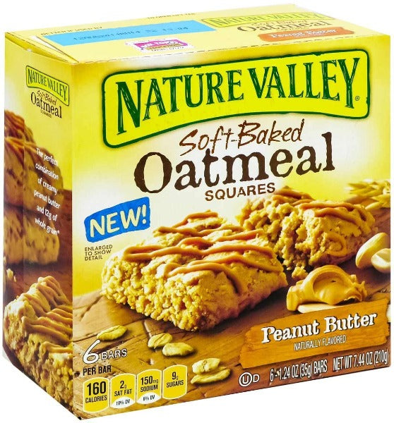 Nature Valley Soft Baked Oatmeal Squares Peanut Butter 6 ct