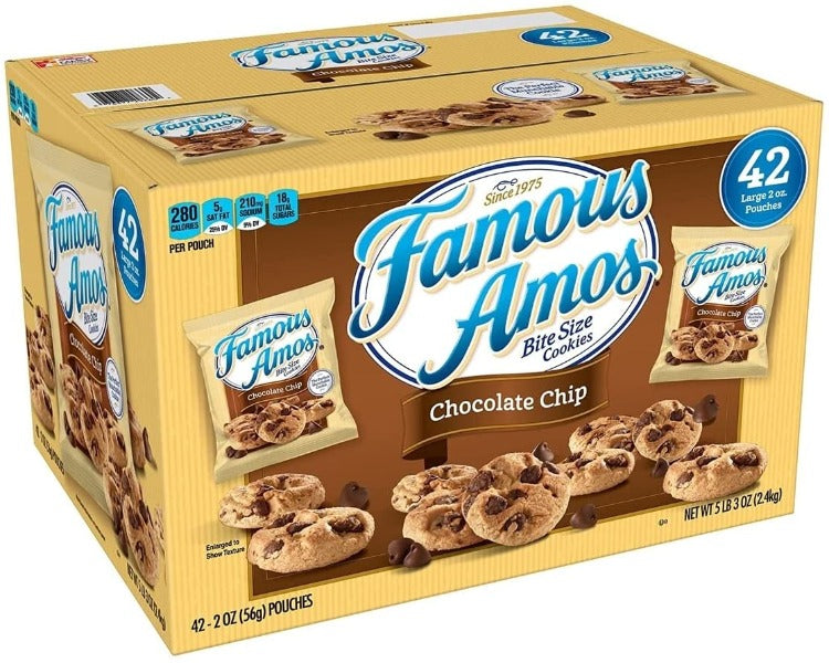 Famous Amos Chocolate Chip Bite Size Cookies 2 oz 42 ct