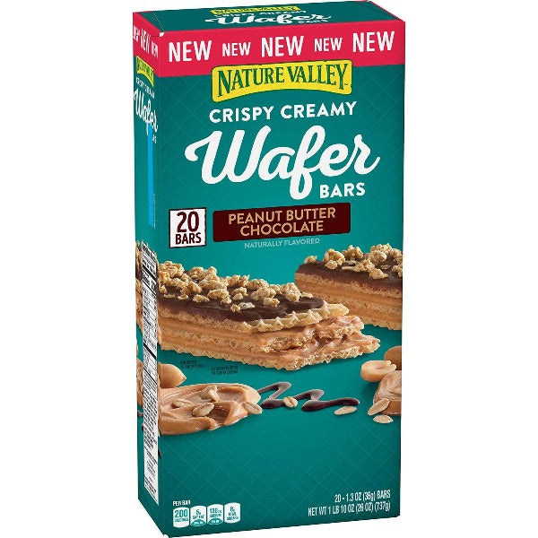 Nature Valley Crispy Creamy Wafer Bars Peanut Butter Chocolate 20 ct