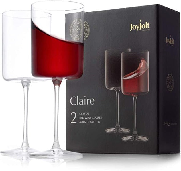 JoyJolt Claire 14 oz Red Wine Glass Set of 2