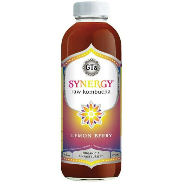 GT's Synergy Raw Kombucha Lemon Berry 16 fl oz