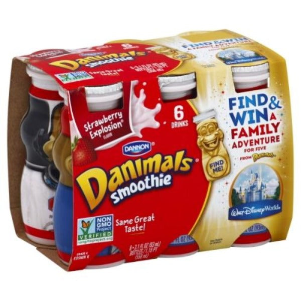 Dannon Danimals Yogurt Smoothie Strawberry Explosion 6 ct