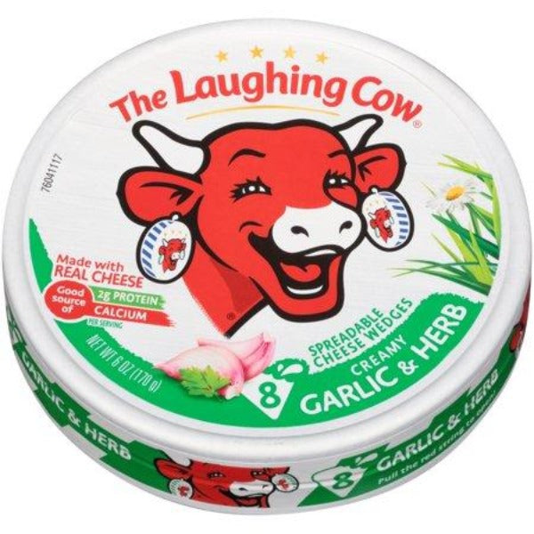 Laughing Cow Garlic & Herb Cheese Wedges 6 oz