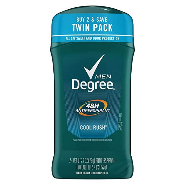 Degree Cool Rush Men Antiperspirant Deodorant Twin Pack  2.7 oz