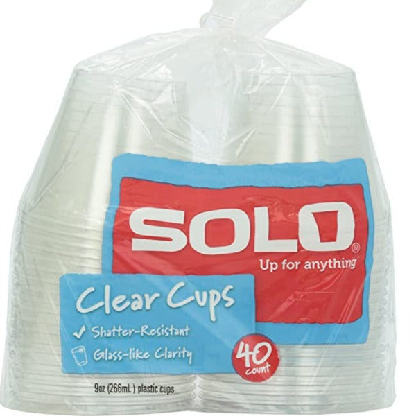 Solo Clear Cups 9 oz 40 ct