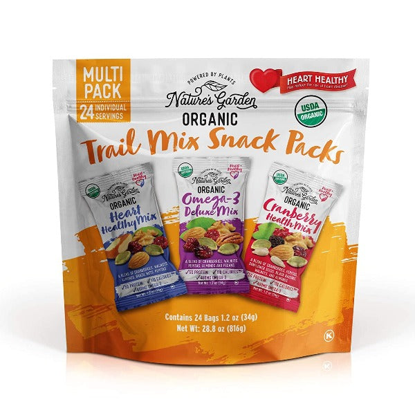 Nature's Garden Organic Trail Mix Snack Packs 24 x 1.2 oz