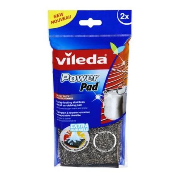 Vileda Stainless Steel Scrubbing Powerpad 2 ct