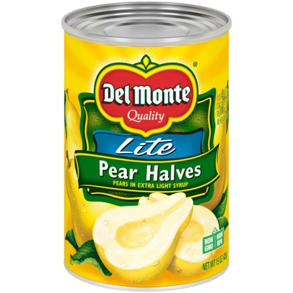 Del Monte Lite Pear Halves in Extra Light Syrup  15 o