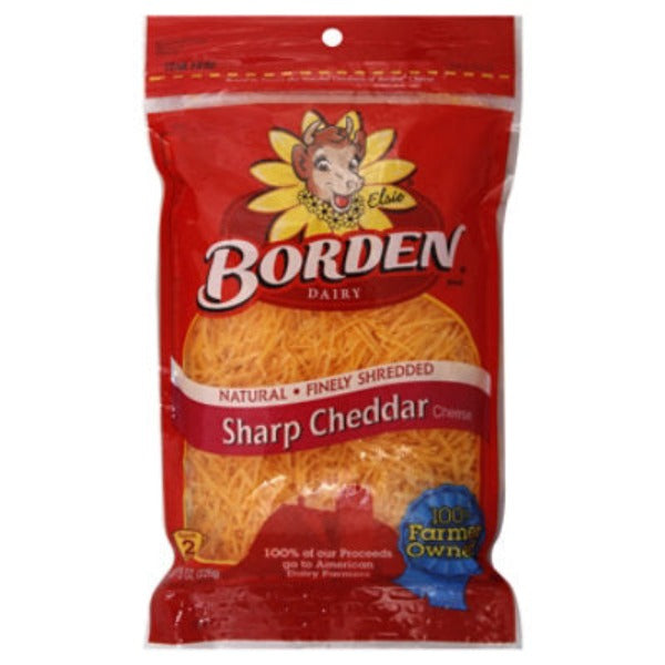 Borden Sharp Cheddar Shredded Cheese 8 oz