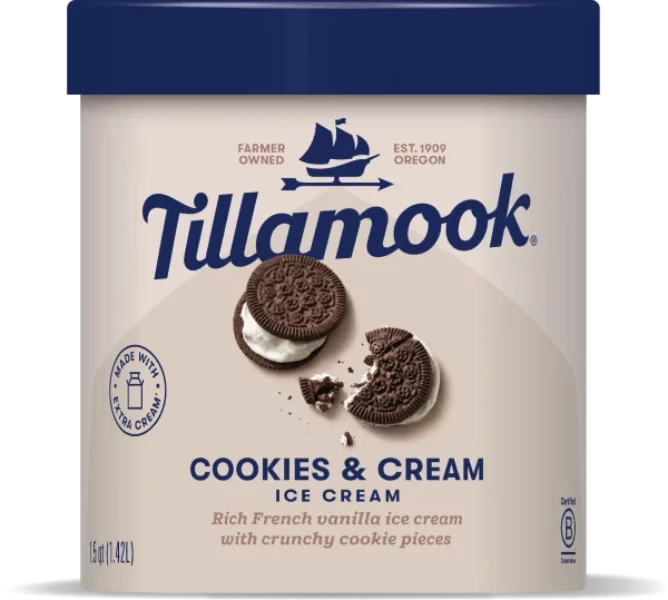 Tillamook Cookies & Cream Ice Cream 48 oz