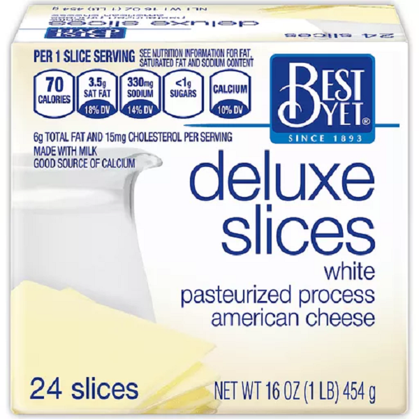 Best Yet Deluxe White American Cheese Slices 16 oz