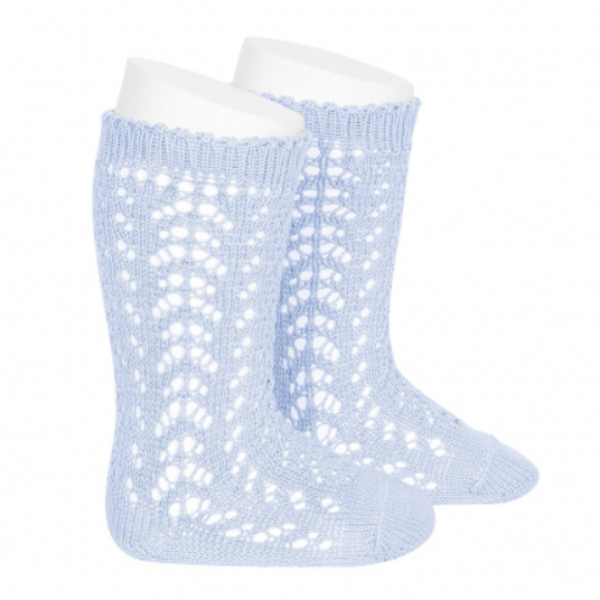 Condor Crochet Knee Sock Pale Blue