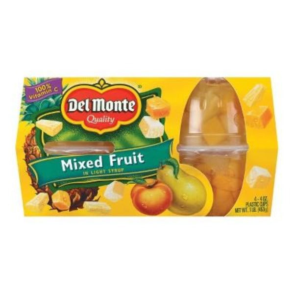 Del Monte Mixed Fruit in 100% Juice 4 ct 4 oz cups