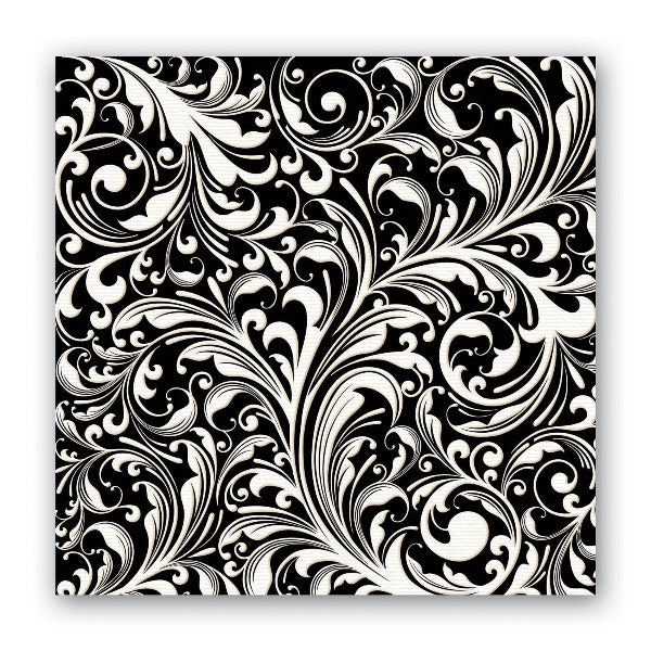 Michel Design Works Black Florentine Luncheon Napkins 20 ct