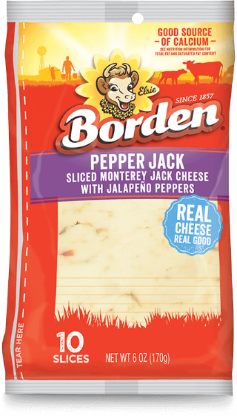 Borden Pepper Jack Sliced Cheese 6 oz