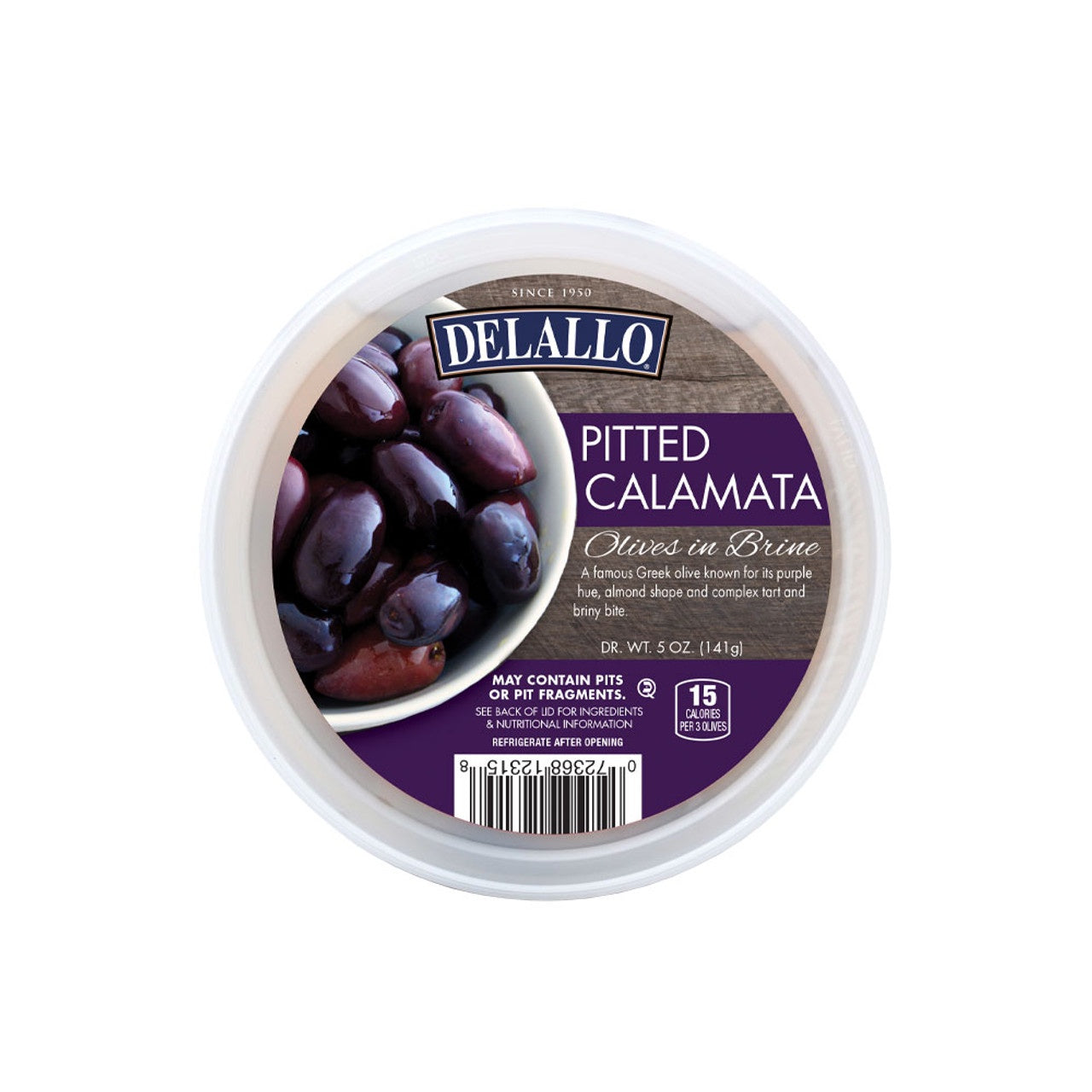 DeLallo Pitted Calamata Cup in Brine 5 oz