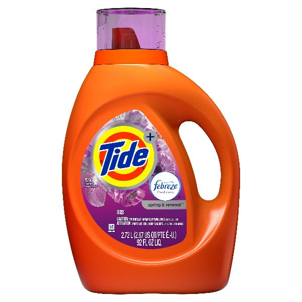 Tide Laundry Detergent Febreze Spring & Renewal Scent 92 oz